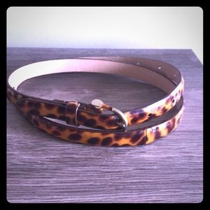 Animal print j crew skinny belt